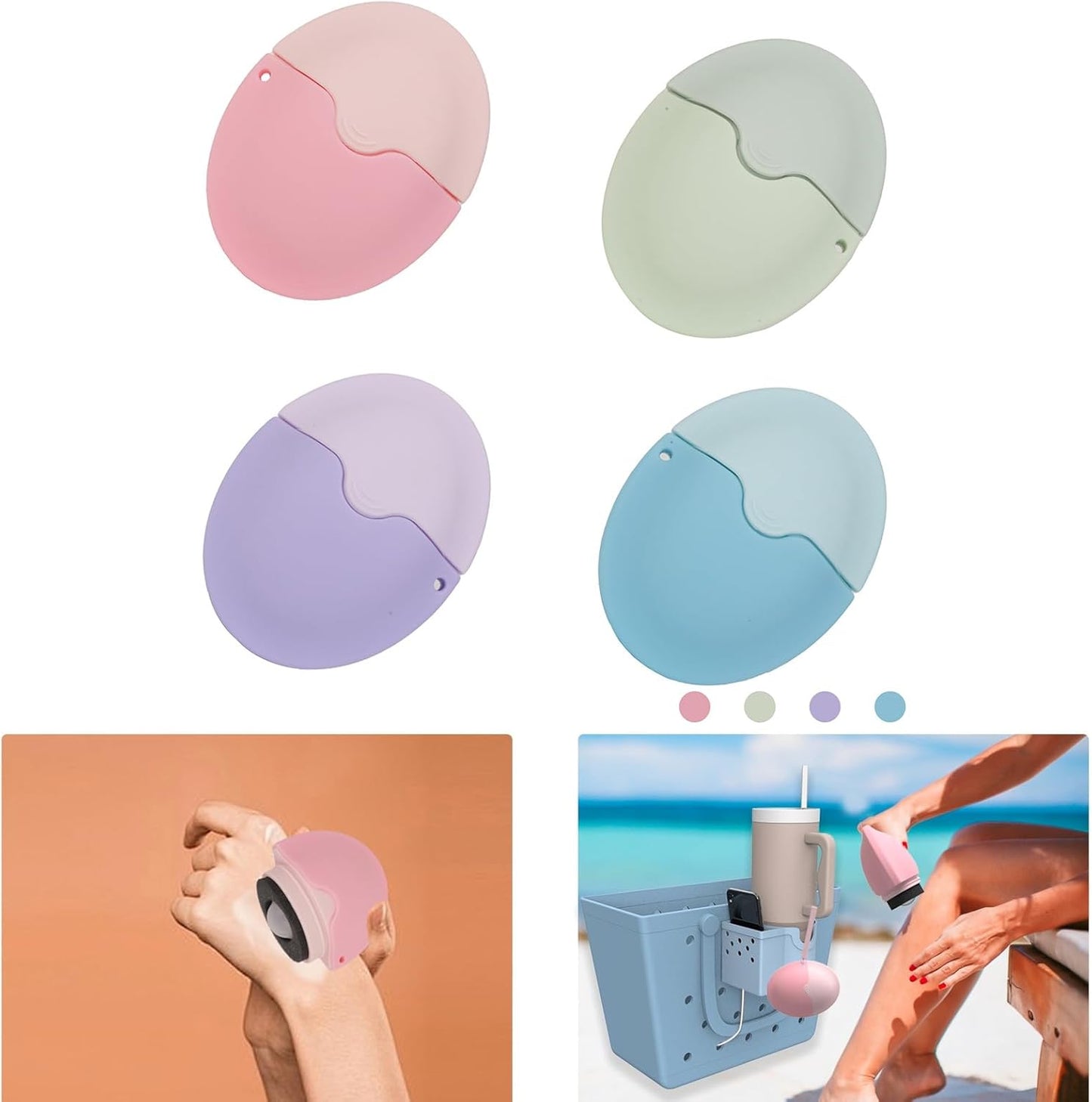 Applicateur de crème solaire en silicone avec rouleau