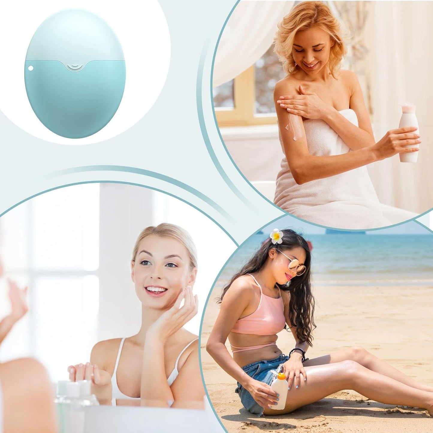 Applicateur de crème solaire en silicone avec rouleau