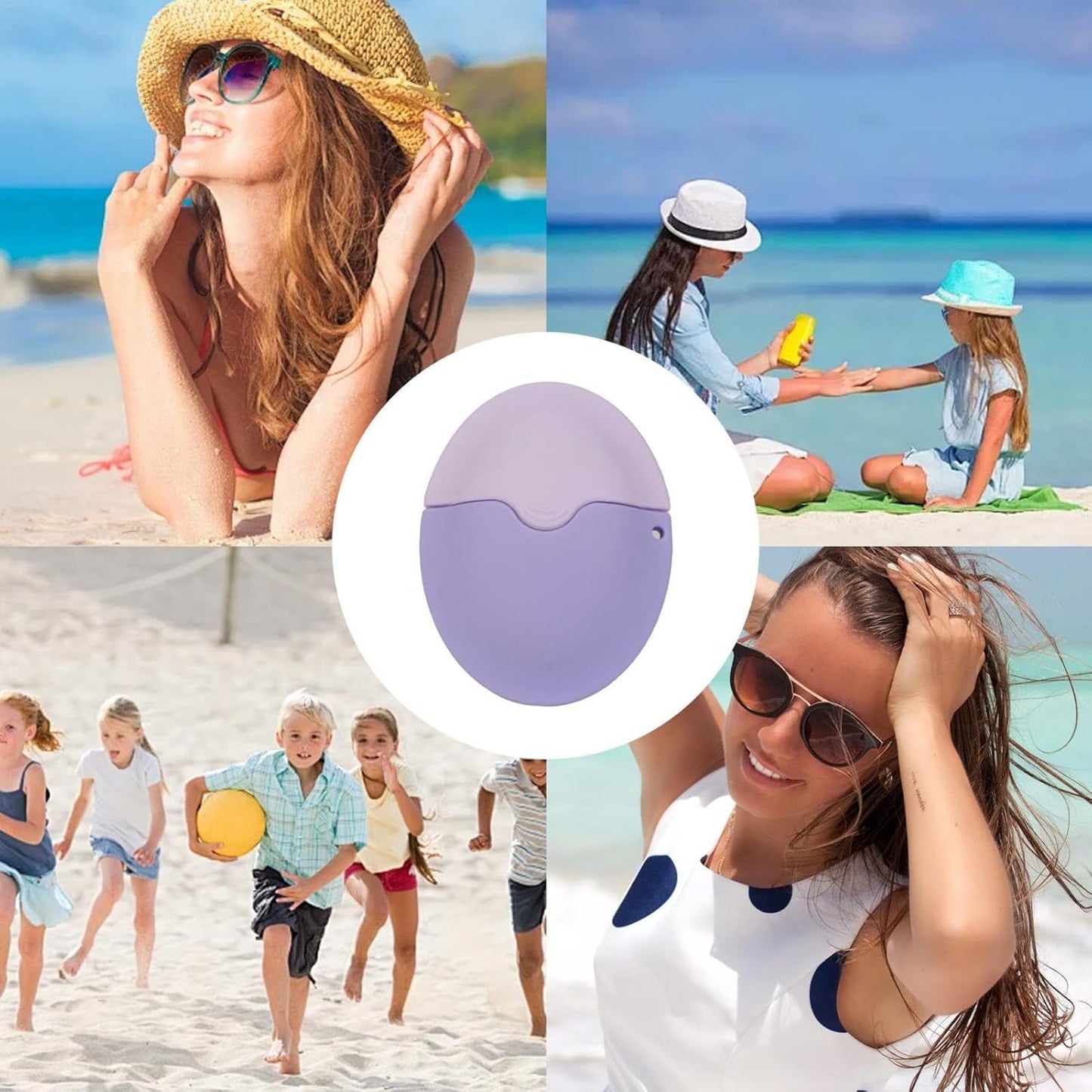 Applicateur de crème solaire en silicone avec rouleau